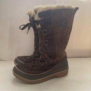 Sorel Tivoli High II Brown Waterproof Suede Winter Snow Boots size 7
